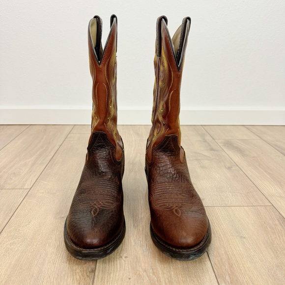 Double H Men’s 12” Work Western Cowboy Boot Stitch Pattern Leather Size 8.5 D - Picture 3 of 16